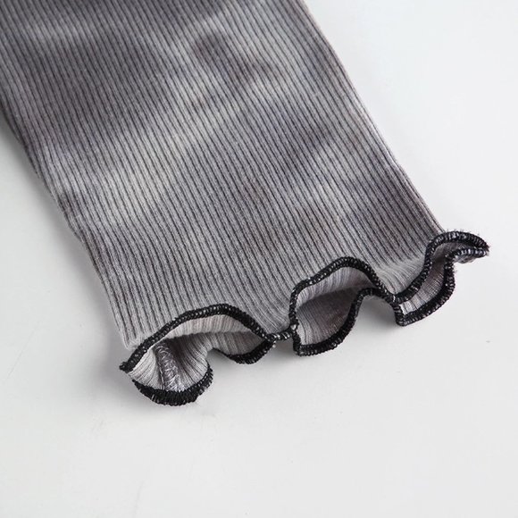 Gothic Punk Streetwear Top with Attached Sleeves - Tie Dye Crop Top - Picture 13 of 13